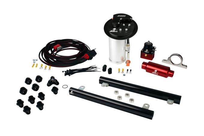Aeromotive A1000 In-Tank Race Fuel System with 5.4L CJ Fuel Rails, 10-17 Mustang GT 17322