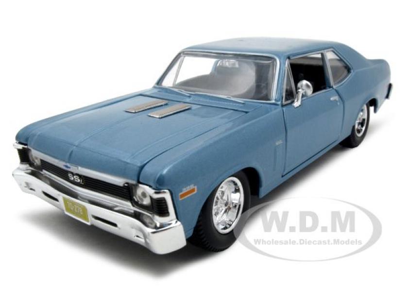 1970 Chevrolet Nova SS Coupe Blue 1/24 Diecast Model Car | Moparts