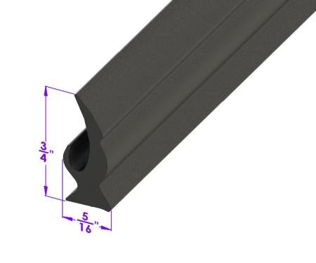 Metro Moulded Parts 1935-1937 DeSoto / Chrysler / Dodge Swing-Out & Crank-Out Windshield Seal. Sold by the Foot LP 97