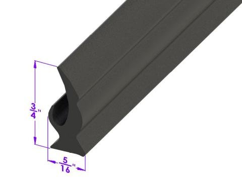 Metro Moulded Parts 1935-1937 DeSoto / Chrysler / Dodge Swing-Out & Crank-Out Windshield Seal. Sold by the Foot LP 97