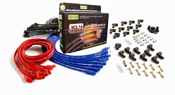Taylor Cable 1963-79 MOPAR Big Block HEI except HEMI 10.4mm 409 Series Spark Plug Wire Set, Blue, 90&deg;/135&deg; Spark Plug Boot Angle 79687