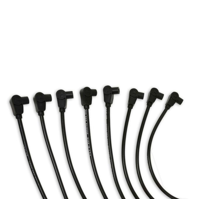 Taylor Cable Chevy Small Block Race Fit 8mm Spiro-Pro Spark Plug Wire Set with Over Valve Cover Socket Fitment, Black, 90&deg; Spark Plug Boot Angle 76027