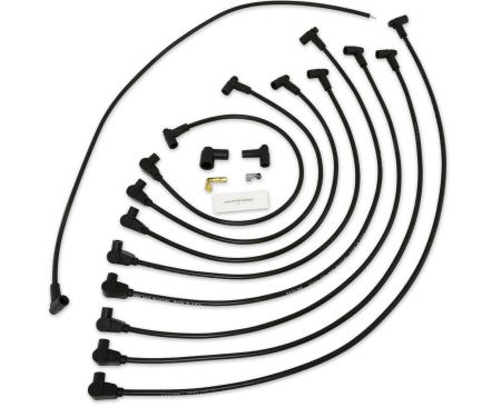 Taylor Cable Chevy Big Block Race Fit 8mm Spiro-Pro Spark Plug Wire Set with Under Headers HEI Fitment, Black, 90&deg; Spark Plug Boot Angle 76002