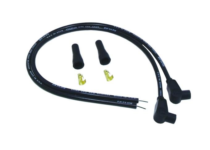 Taylor Cable Universal 8mm Spiro-Pro Motorcycle Spark Plug Wire Set, 90&deg; Spark Plug Boot Angle, Black 10051