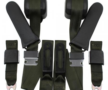 SeatBelt Solutions 1968-1970 Mopar A-Body 3 Point Conversion Bucket Seat 3-6870A35002BUC | Military Green