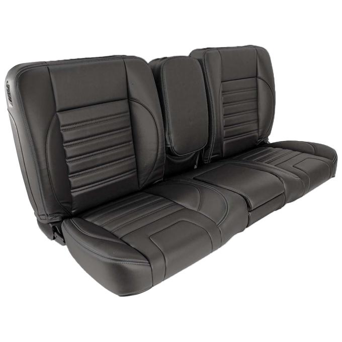 TMI 60" Deluxe Bench Seat, Sport Pattern  Charcoal Black Verona Vinyl W/Black Stitch 47-9850-6525-BKS