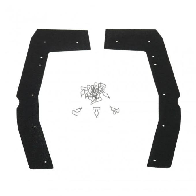 AMD Fender Splash Shield Seals, Front, with Clips, 67-69 Barracuda F-FSF11