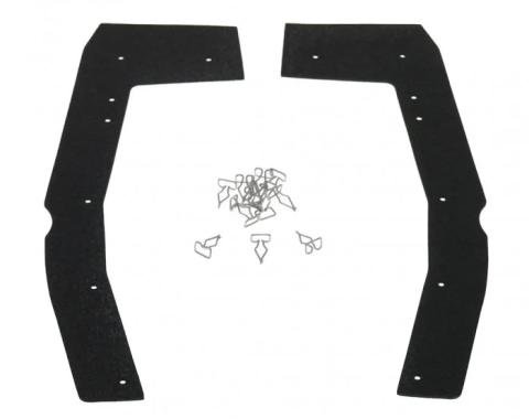AMD Fender Splash Shield Seals, Front, with Clips, 67-69 Barracuda F-FSF11