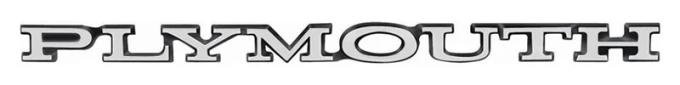 AMD Hood or Rear Deck Emblem, "PLYMOUTH", 68-72 Plymouth K-2785791