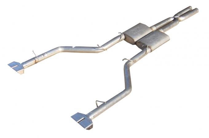 Pypes Cat Back Exhaust System Split Rear Dual Exit 08-14 Challenger V8 Exc SRT8 2.5 in Intermediate And Tail Pipe Race Pro Muffler/Hardware/Polished Tips Incl Natural Finish 409 Stainless Steel Exhaust SMC20R