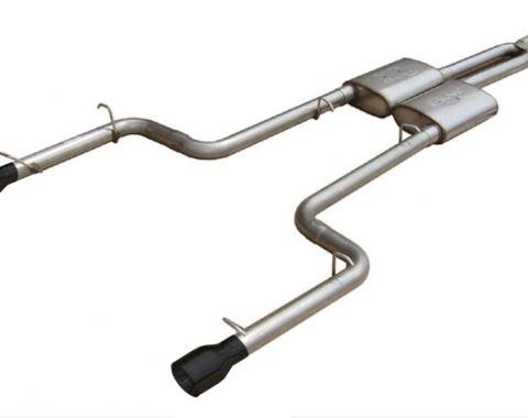 Pypes Cat Back Exhaust System Split Rear Dual Exit 66-74 Mopar B-Body 3 in Intermediate And Tail Pipe Race Pro Muffler/Hardware/4 in Black Tips Incl Natural Finish 409 Stainless Steel Exhaust SMC11RB