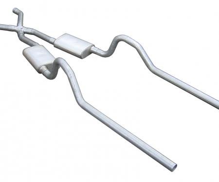 Pypes Crossmember Back w/X-Pipe Exhaust System Split Rear Dual Exit 2.5 in Intermediate And Tail Pipe 18 in Street Pro Mufflers/Hardware Incl Tip Not Incl Exhaust SMB10S33