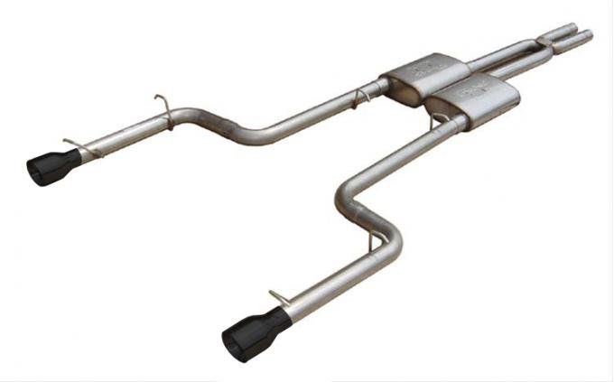 Pypes Cat Back Exhaust System Split Rear Dual Exit 06-10 Charger V6 2.5 in Intermediate And Tail Pipe Race Pro Muffler/Hardware/4 in Black Tips Incl Natural Finish 409 Stainless Steel Exhaust SMC12RB