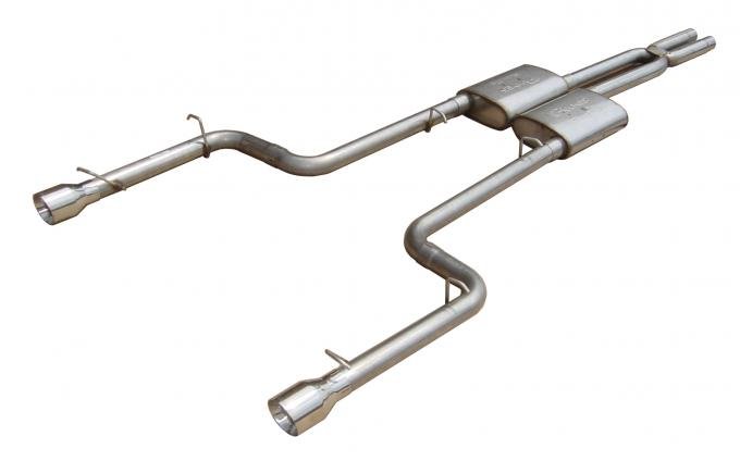 Pypes Race Pro Series Cat Back Exhaust System Split Rear Dual Exit 2.5 in Intermediate And Tail Pipe Race Pro Muffler/Hardware/4 in Polished Tips Incl Natural 409 Stainless Steel Exhaust SMC10R