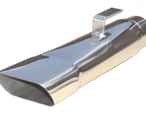 Pypes Exhaust Tail Pipe Tip Set 68-70 Charger 2.5 in Rectangle Slant Cut Clamp On Hardware Not Incl Polished 304 Stainless Steel Pair Exhaust EVT80