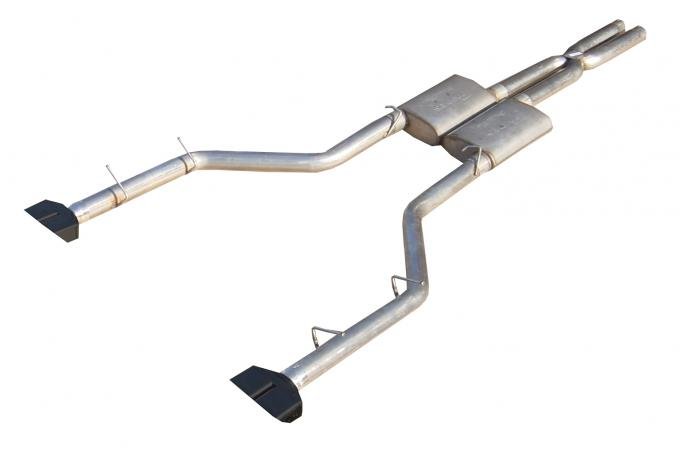 Pypes Cat Back Exhaust System Split Rear Dual Exit 08-14 Challenger V8 SRT8 3 in Intermediate And Tail Pipe Race Pro Muffler/Hardware/Black Tips Incl Natural Finish 409 Stainless Steel Exhaust SMC21RB