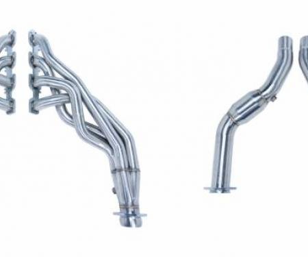 Pypes Exhaust Header 1-7/8 in Primary 30 in Collector Long Tube Catted Downpipe 304 Stainless Steel Polished Exhaust HDR40SK-1