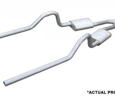 Pypes Crossmember Back w/X-Pipe Exhaust System 66-74 Mopar B-Body Split Rear Dual Exit 2.5 in Intermediate And Tail Pipe Hardware Incl Muffler And Tip Not Incl Exhaust SMB10