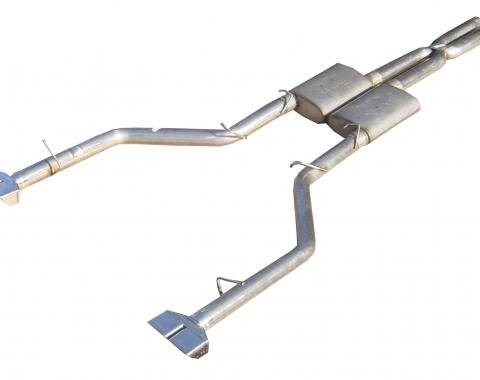 Pypes Cat Back Exhaust System Split Rear Dual Exit 08-14 Challenger V8 Exc SRT8 2.5 in Intermediate And Tail Pipe Race Pro Muffler/Hardware/Polished Tips Incl Natural Finish 409 Stainless Steel Exhaust SMC20R