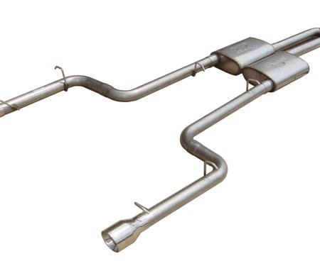 Pypes Violator Series Cat Back Exhaust System Split Rear Dual Exit 2.5 in Intermediate And Tail Pipe Violator Muffler/Hardware/4 in Polished Tips Incl Natural 409 Stainless Steel Exhaust SMC10V