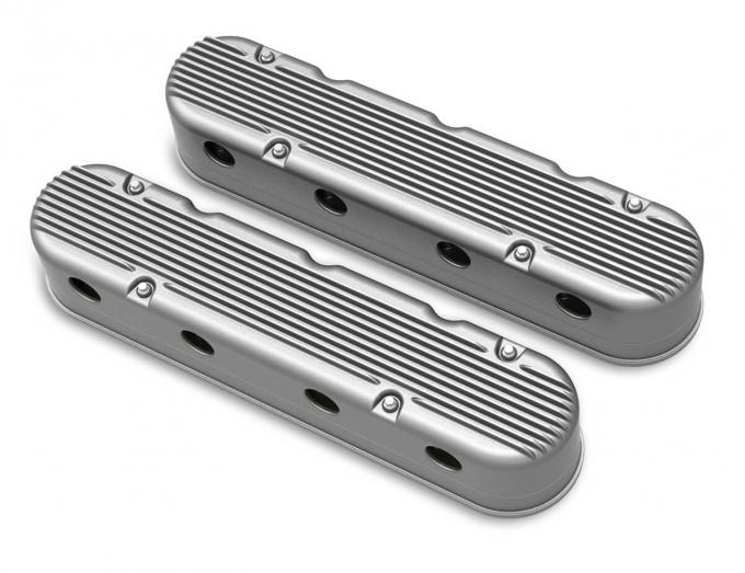 Holley 2-Piece Finned Valve Cover, Gen III/IV LS, Natural 241-180