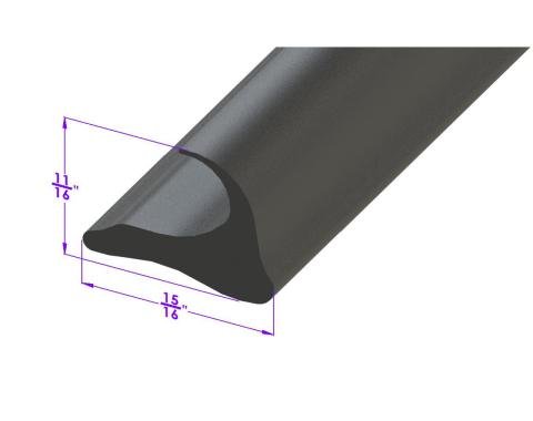 Metro Moulded Parts 1932-1939 Lincoln / Packard / Chrysler Side Roof Rail Seal. Fits in Metal Retainer LP 12-A