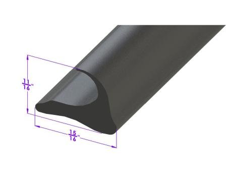 Metro Moulded Parts 1932-1939 Lincoln / Packard / Chrysler Side Roof Rail Seal. Fits in Metal Retainer LP 12-A