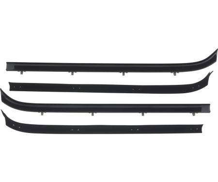 OER 1973-91 Chevy, GMC Crew Cab Pickup, Suburban 4 Door, Rear Door Windowfelt Kit, Beltline Moldings, 4 Piece Set CR1064