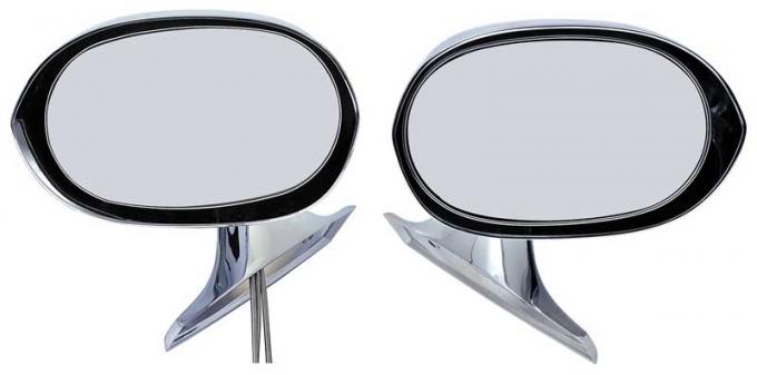 OER 1971-74 Mopar B & E-Body Chrome Bullet Outer Door Mirrors Pair *881239