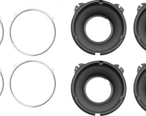 OER 1958-1972 Headlamp Mounting Bucket and Trim Ring Set 14014