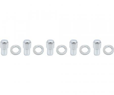 OER 1960-72 Dodge, Plymouth A Body, Cragar S/S Wheel Lug Nut Set, 7/16", LH Thread, 5 Piece Set MA1807