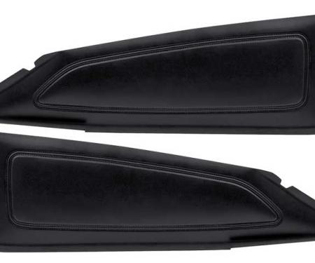 1971-72 Dodge Charger SE, Rear Interior Sail Panels, Black, Pair