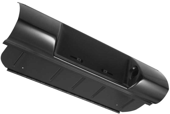 OER 1955-58 Chevrolet Cameo, GMC Suburban Carrier Pickup, Rear Center Bumper, Steel, With Inner Pan and Spare Tire Carrier Hinge T5510