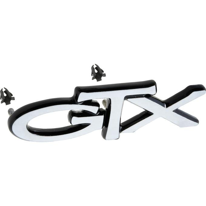 OER 1967, 1970 Plymouth "GTX" Trunk Lid Emblem, Rear Seat, Pin-On Style, Each 2840214