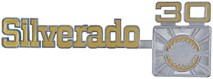 OER 1975-80 GM Truck "Silverado 30" Front Fender Emblem 357268