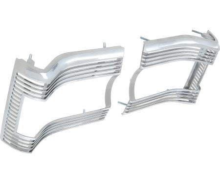 OER 1967 Plymouth GTX, Satellite, Tail Lamp Bezels, Argent Silver Inner Section, Pair MB1986