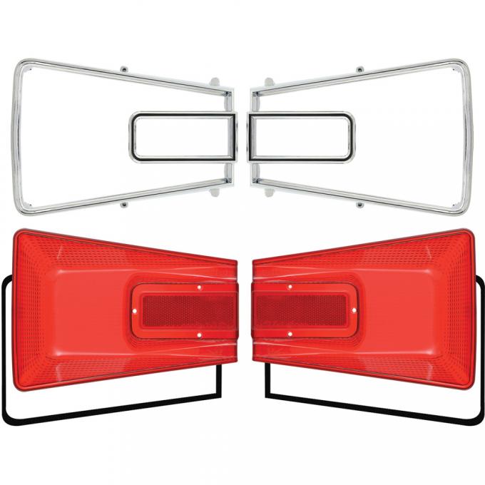 1966 Coronet Tail Lamp Kit, Lenses, Bezels, and Gaskets, LH and RH Sides