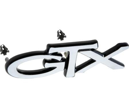 OER 1967, 1970 Plymouth "GTX" Trunk Lid Emblem, Rear Seat, Pin-On Style, Each 2840214