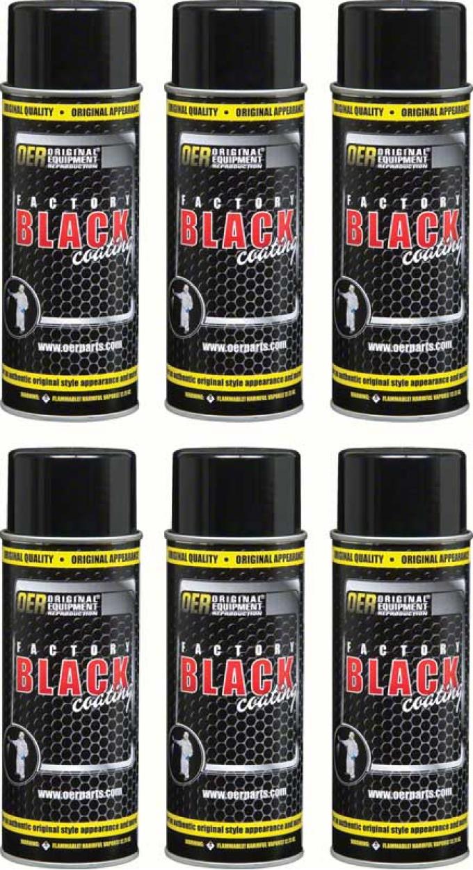 OER "Factory Black" Low Gloss Black Paint Case of 6 - 16 Oz Aerosol Can *K89592