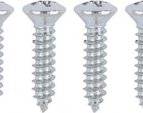 Redline Restomotive® #8 x 3/4" Oval Phillips Head Screw, Chrome Plated, Set of 10