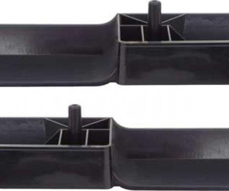 OER 1968-72 Dart, Barracuda, Valiant, Duster, Armrest Bases, Front, Black, Pair MA1098