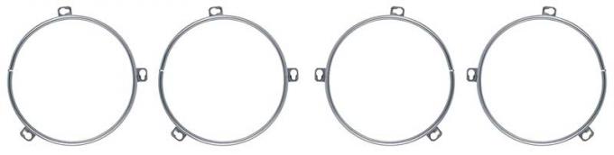 OER 1964-76 Mopar 3-Tab Headlamp Trim Ring Set - Set of Four *MD9502