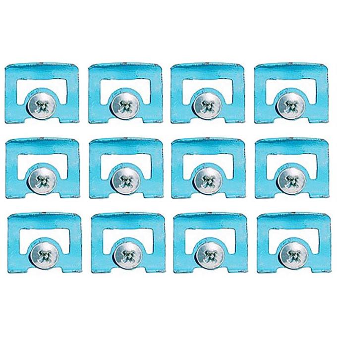 OER 1970-74 Challenger, Barracuda, Cuda, Front Windshield Molding Clip Set, with Wax Tip Sealing Screws, 12 Piece Set, ME531B