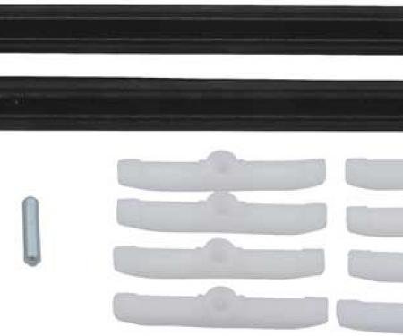 OER 1967-74 Chrysler, Dodge, Plymouth, A, B-Body, Front Door Glass Channel Seals, with Clips, Pair MN3104