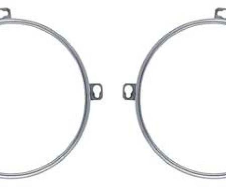 OER 1964-76 Mopar 3-Tab Headlamp Trim Ring Set - Set of Four *MD9502