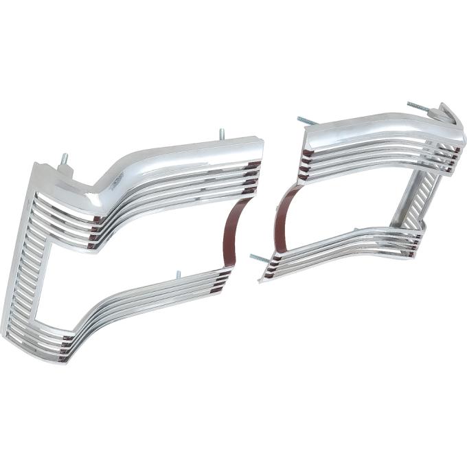 OER 1967 Plymouth GTX, Satellite, Tail Lamp Bezels, Red Inner Section, Pair MB2161