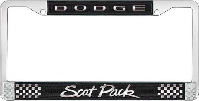 OER Black/Silver Dodge Scat Pack License Plate Frame LF152098