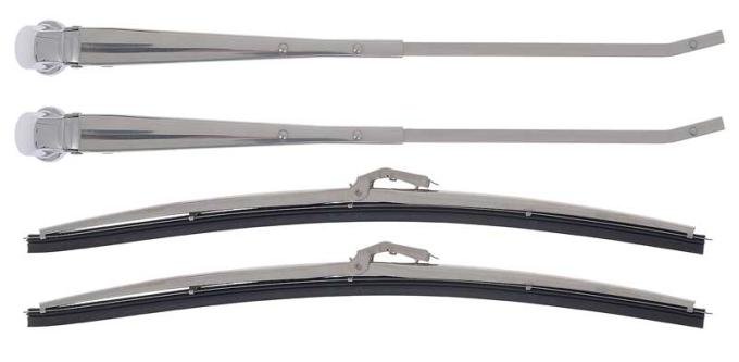 OER Windshield Wiper Arm & Blade Set, 14" with Stainless Steel Arms, 15", with Anco Style Blades *R866