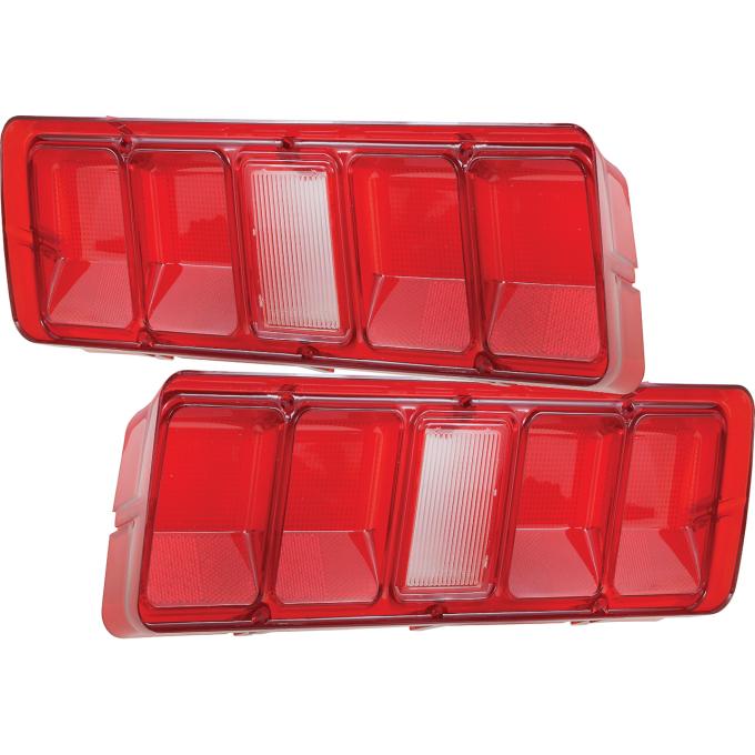 1971 Plymouth Road Runner, GTX, Satellite, Tail Lamp Lenses, without Black Trim, Pair