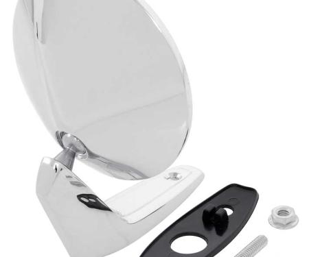 OER 1967-74 Dodge, Plymouth, A, B-Body, Outer Door Mirror, Single Post, with Hardware, RH or LH, Each 2802710